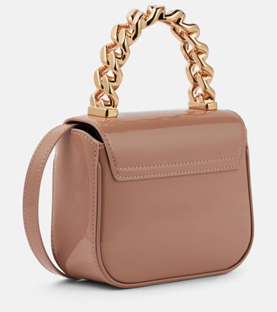 Shop Versace La Medusa Mini Patent Leather Tote Bag In Pink
