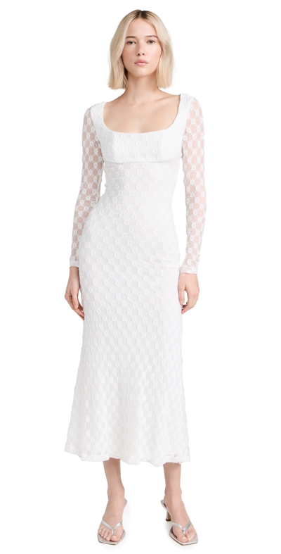 Shop Bardot Adoni Lace Midi Dress White