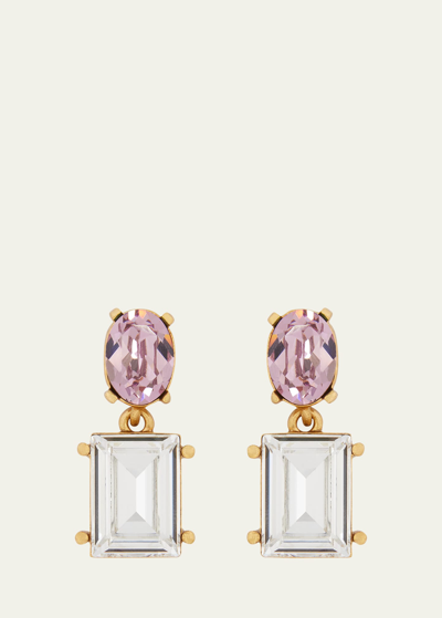 Shop Oscar De La Renta Small Gallery Earrings In Rose