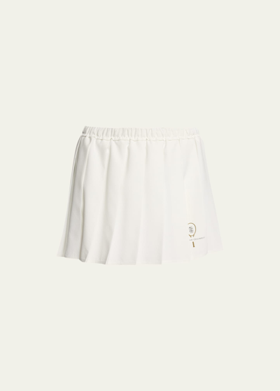 Shop Brunello Cucinelli Pleated Tennis Skirt With Underlayer In C3720 White