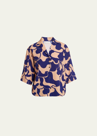 Shop Dries Van Noten Cala Abstract-print Shirt In Purple