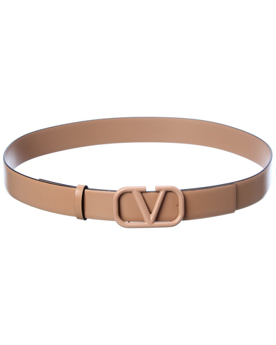 Shop Valentino Vlogo 30mm Leather Belt In Pink
