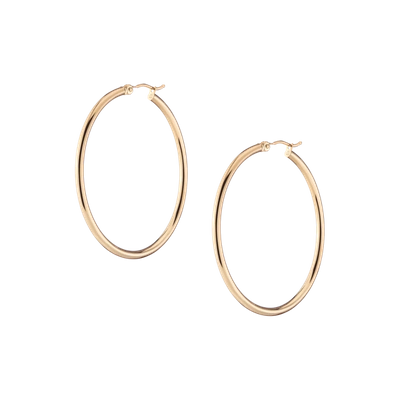 Shop Aurate New York Gold Hoop Earrings - 2mm (40mm) In White