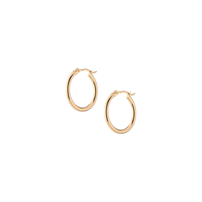 Shop Aurate New York Gold Hoop Earrings - 2mm (20mm) In White