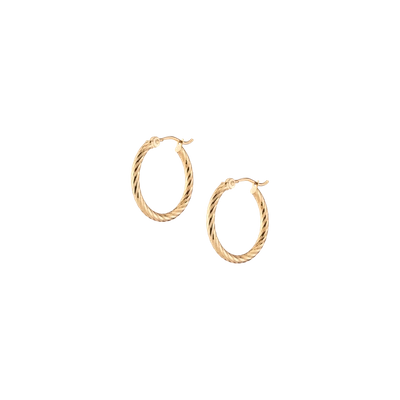 Aurate New York Thin Twisted Hoop Earrings (25mm) In Yellow