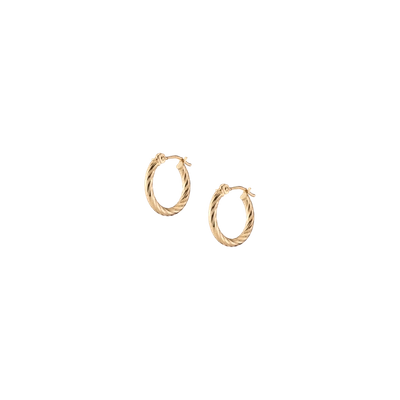 Aurate New York Thin Twisted Hoop Earrings In White