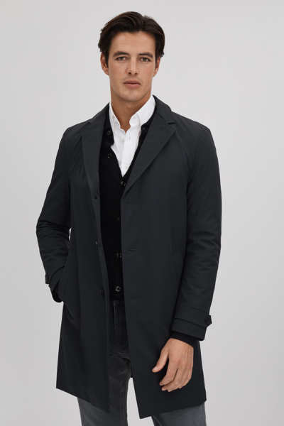 Shop Reiss Capital - Navy Single Breasted Mid Length Coat, Xs