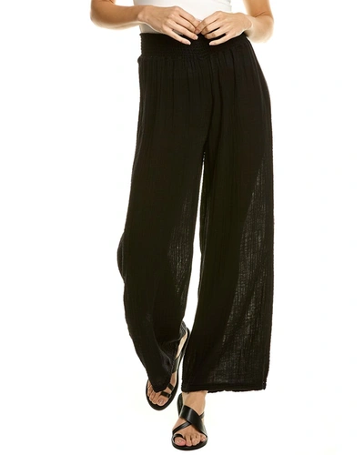 Shop Michael Stars Susie High-rise Wide Leg Pant In Black