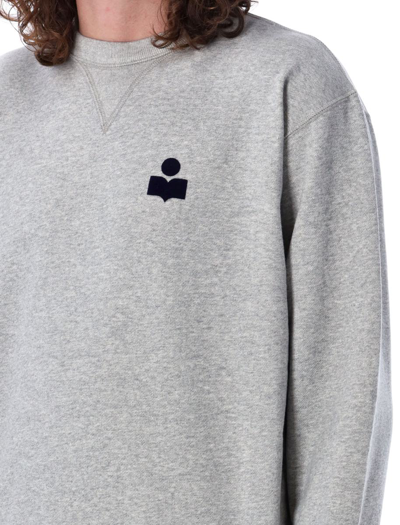 Shop Isabel Marant Mike Logo Sweatshirt In Grey Midnight