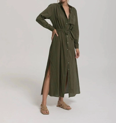 Shop Cali Dreaming The Shirt Dress In Army In Green