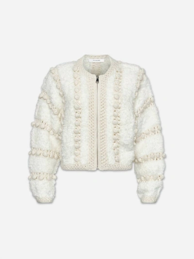 Shop Frame Pom Pom Cardi In Cream In White