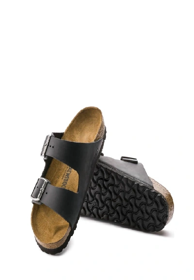 Shop Birkenstock Arizona Oiled Leather Sandal In Black