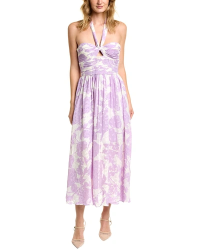 Shop Amur Selina Halter Maxi Dress In Purple