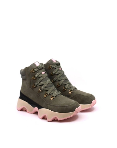 Shop Sorel Impact Conquest Sneaker Boots In Stone Green, Chalk In Multi