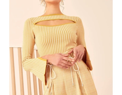 Shop C/meo Collective Will You Cut Out Sweater In Yellow