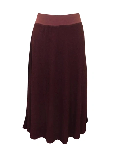 Shop Hard Tail Forever Ribbed Full Skirt In Bordeaux In Blue