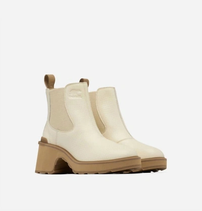 Shop Sorel Heel Chelsea Boots In Bleached Ceramic, Caribou Buff In Multi