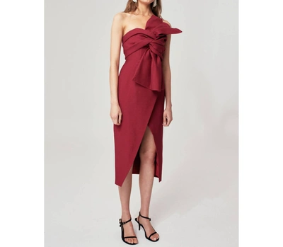 C/meo Collective Each Other Midi Dress In Red In Red