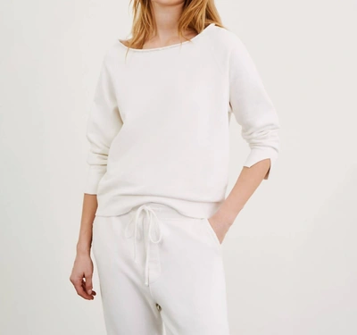 Shop Nili Lotan Luka Scoop Neck Sweatshirt In Chalk In White