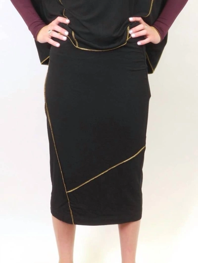 Shop Mikah Etsu Skirt In Black/gold