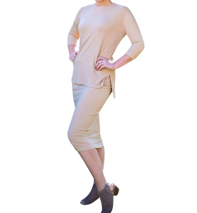 Daniella Faye Ribbed Top In Camel In Brown