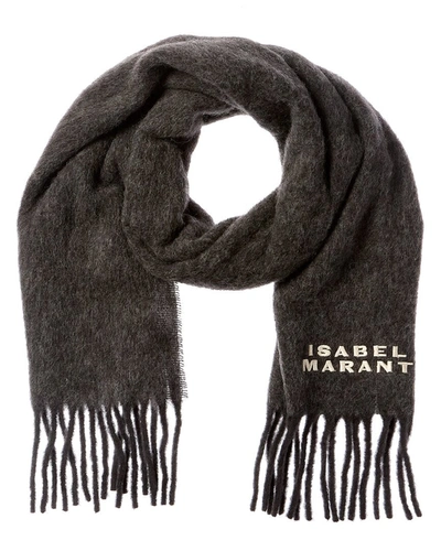 Shop Isabel Marant Friny Alpaca-blend Scarf In Grey