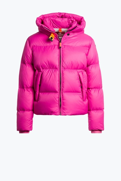 Shop Parajumpers Hooded Down Jacket In Fuchsia In Pink
