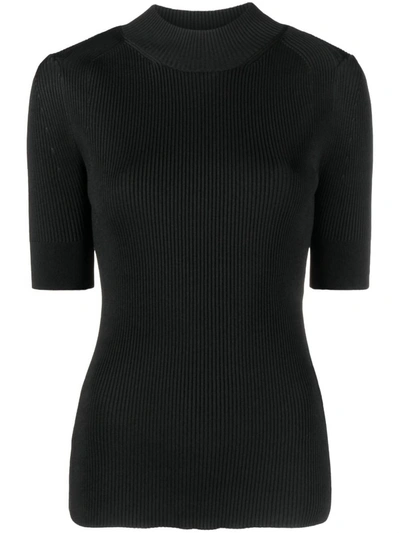 Shop Stella Mccartney Women's Rib Knit Top In Black