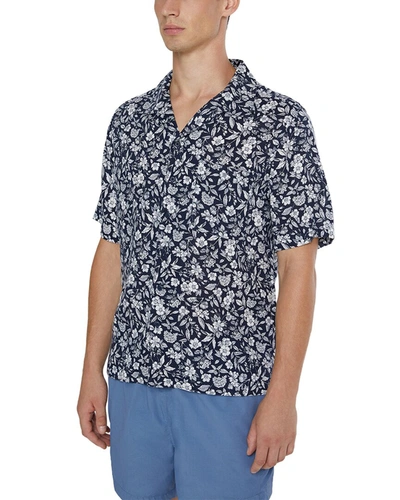 Shop Onia Air Linen-blend Convertible Vacation Shirt In Blue