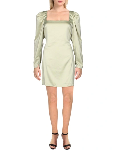 Shop Danielle Bernstein Womens Satin Asymmetric Mini Dress In Multi