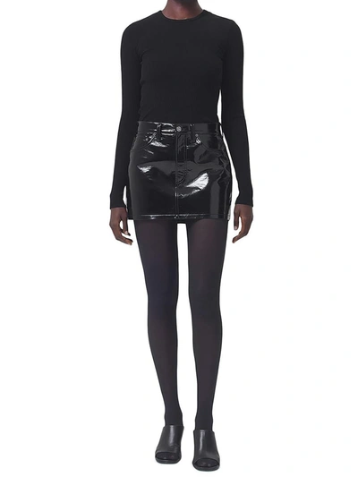 Shop Agolde Liv Womens Short Mini Skirt In Black