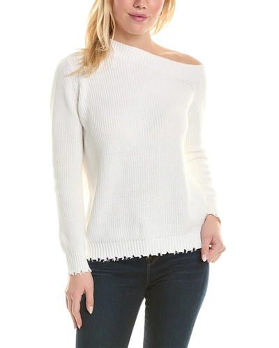 Shop Minnie Rose Shaker Off-the-shoulder Cashmere-blend Sweater In White