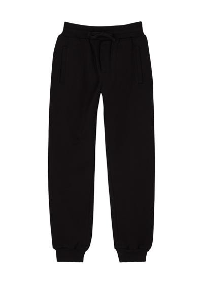 Shop Dolce & Gabbana Kids Logo Cotton Sweatpants (8-13 Years) In Black