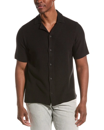 Shop Onia Cotton Textured Camp Shirt In Black