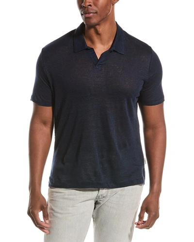 Shop Onia Shaun Linen Polo Shirt In Blue