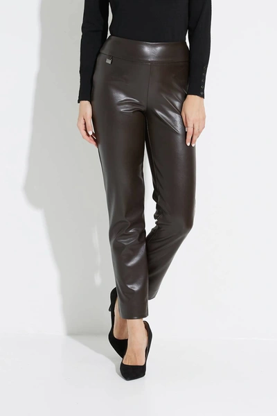 Joseph Ribkoff Faux Leather Pants In Mocha In Brown