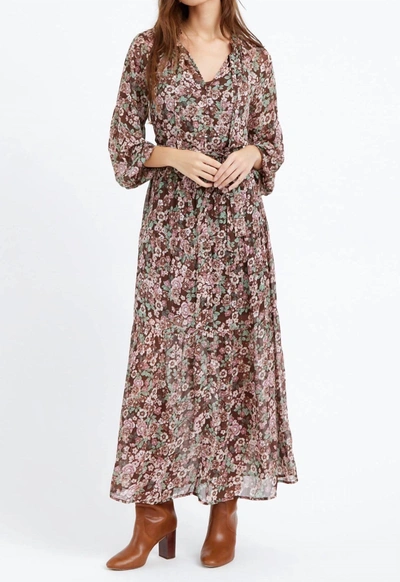 Shop Greylin Zoa Chiffon Maxi Dress With Slip In Mauve In Multi