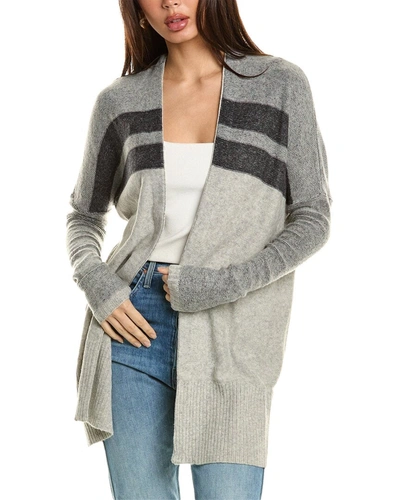 Shop Lovestitch Dropped-shoulder Wool & Angora-blend Cardigan In Grey