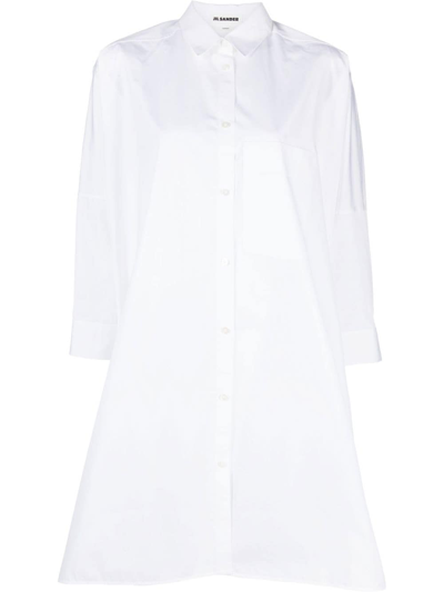 Shop Jil Sander Oversized Cotton Shirt In White