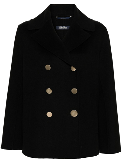 Shop 's Max Mara Wool Double-breasted Jacket In Black
