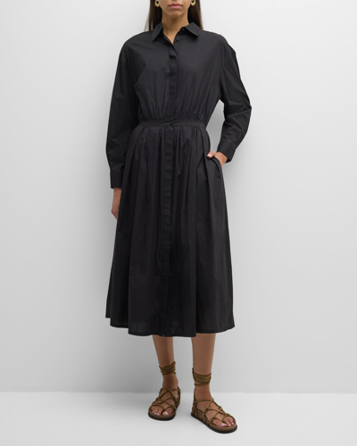 Shop Mes Demoiselles Clodie Flared Midi Dress In Black