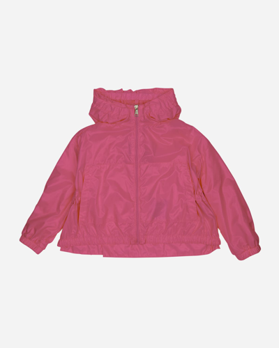 Shop Moncler Girl's Urbonas Hooded Wind-resistant Jacket In Pink Flambe