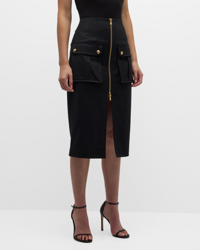Shop Veronica Beard Dallas Zip-front Pencil Skirt In Black