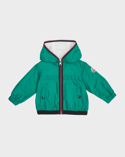 Shop Moncler Boy's Anton Wind-resistant Hooded Jacket In Shady Glade