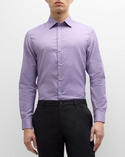 Shop Emporio Armani Men's Modern-fit Sport Shirt In Purple
