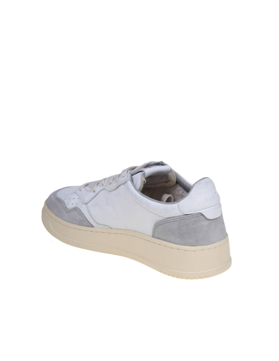 Shop Autry Sneakers In White And Gray Leather And Suede In White/grey