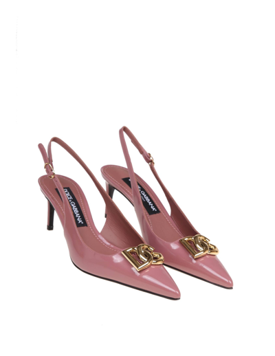 Shop Dolce & Gabbana Pink Patent Slingback
