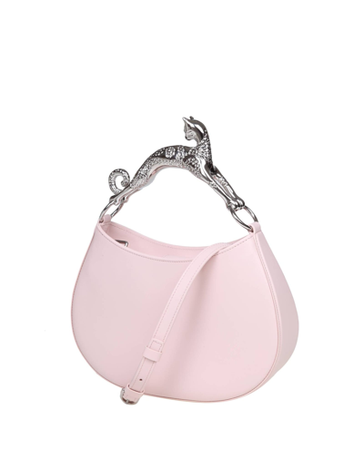 Shop Lanvin Hobo Cat Bag In Pink Leather In Rose