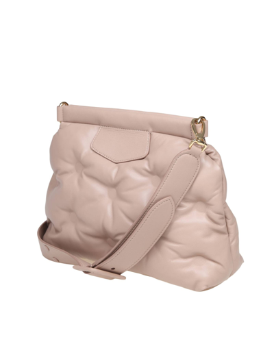 Shop Maison Margiela Shoulder Bag In Matelasse Leather Beige Color