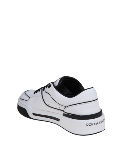 Shop Dolce & Gabbana Black And White Nappa Sneakers In White/black